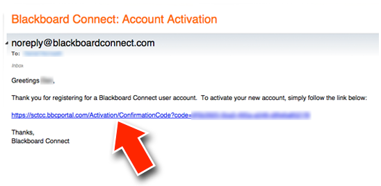 screenshot of confirmation email