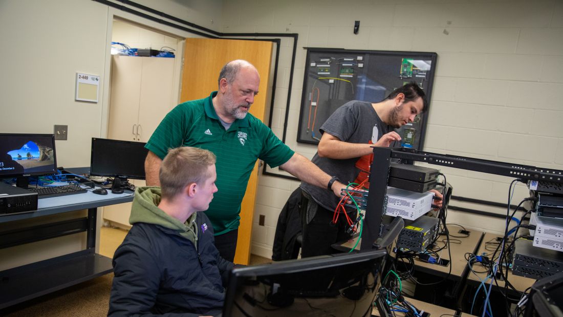 IT students with instructor