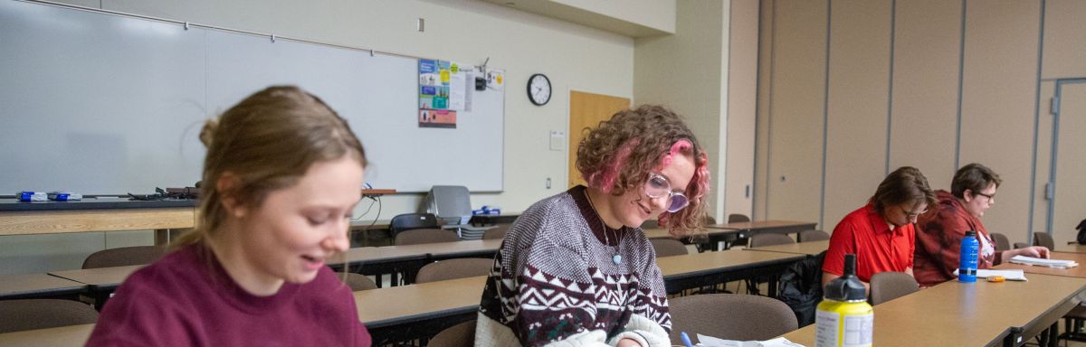 Math students at desks