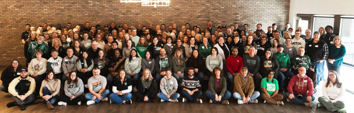 Large group of all SCTCC employees posing for camera