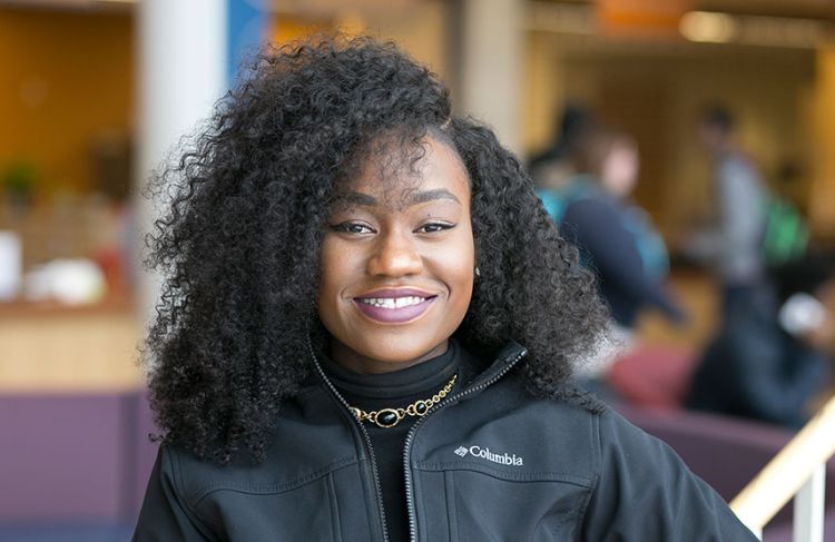 Woman smiling at camera