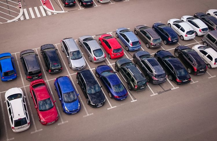 parking lot filled with vehicles