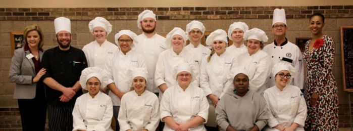 culinary students with staff and faculty