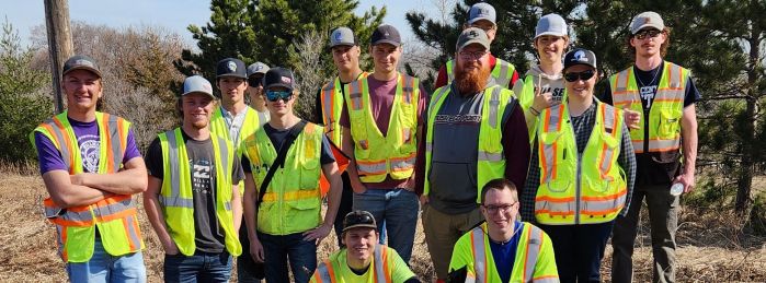 Land Survey students in group