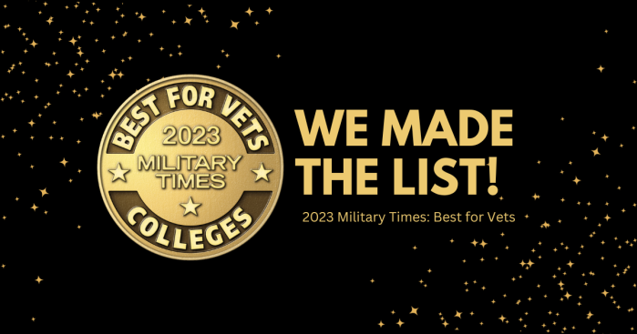 We made the list - best for vets seal