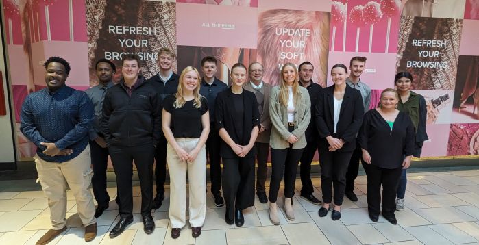 group of students in business clothing