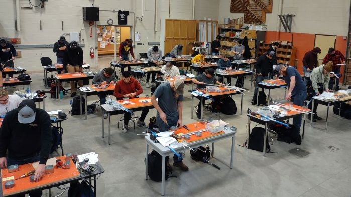 electrical classroom with skills competition happening
