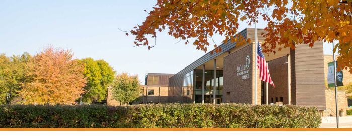 SCTCC in the fall with an orange line underneath