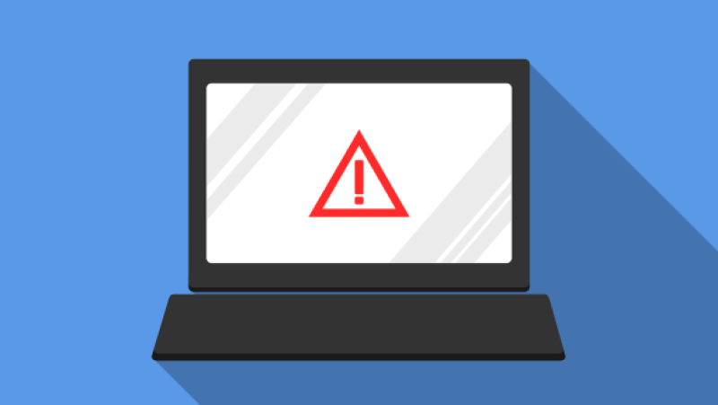 Computer graphic with warning symbol