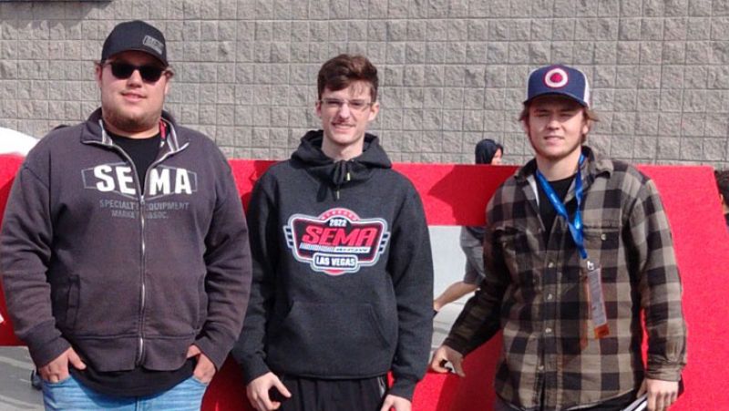 Auto Body students in front of car