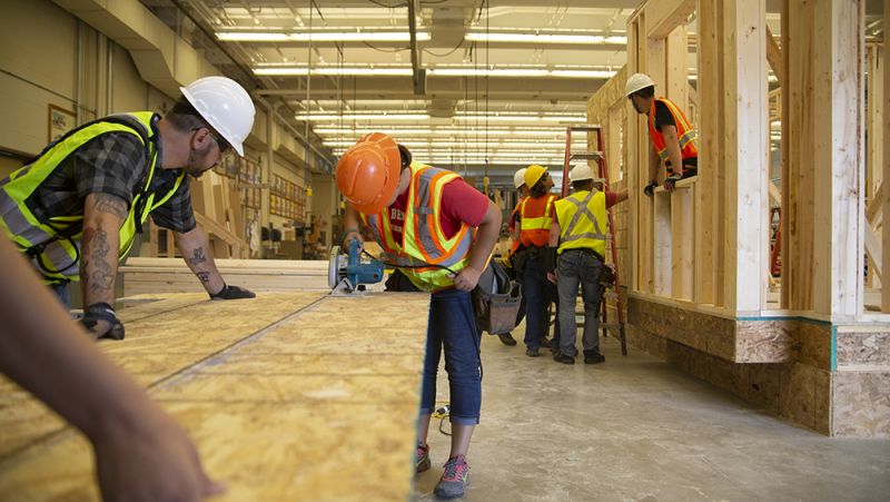 Carpentry students busy at work