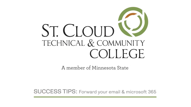 SCTCC logo. Success tips: Forward your email & Microsoft 365