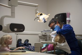 Dental Hygiene and Assisting students at Give Kids a Smile event